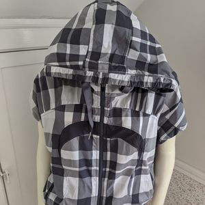 Lululemon plaid black white gray jacket 10 hoodie